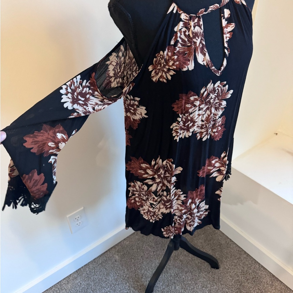 Floral Black and Brown Women's Dress